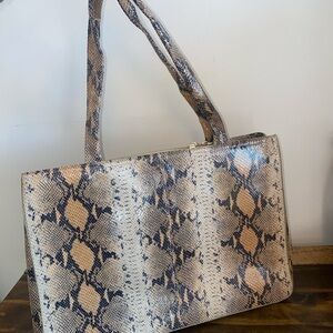 Hobo The Original Snake Skin Leather Shoulder Tote Purse NWT